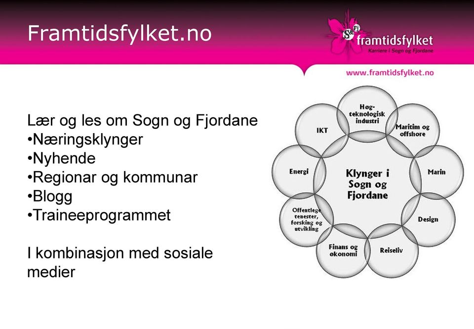 Næringsklynger Nyhende Regionar og