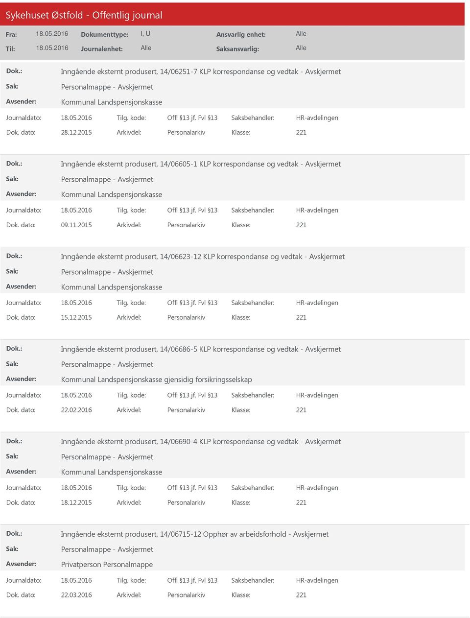 2015 Arkivdel: Personalarkiv Inngående eksternt produsert, 14/06623-12 