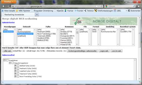 Nedlastbare plandata Norge digitalt Planområder reguleringsplaner Komplette