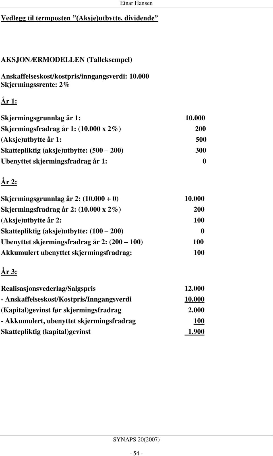 000 Skjermingsfradrag år 2: (10.