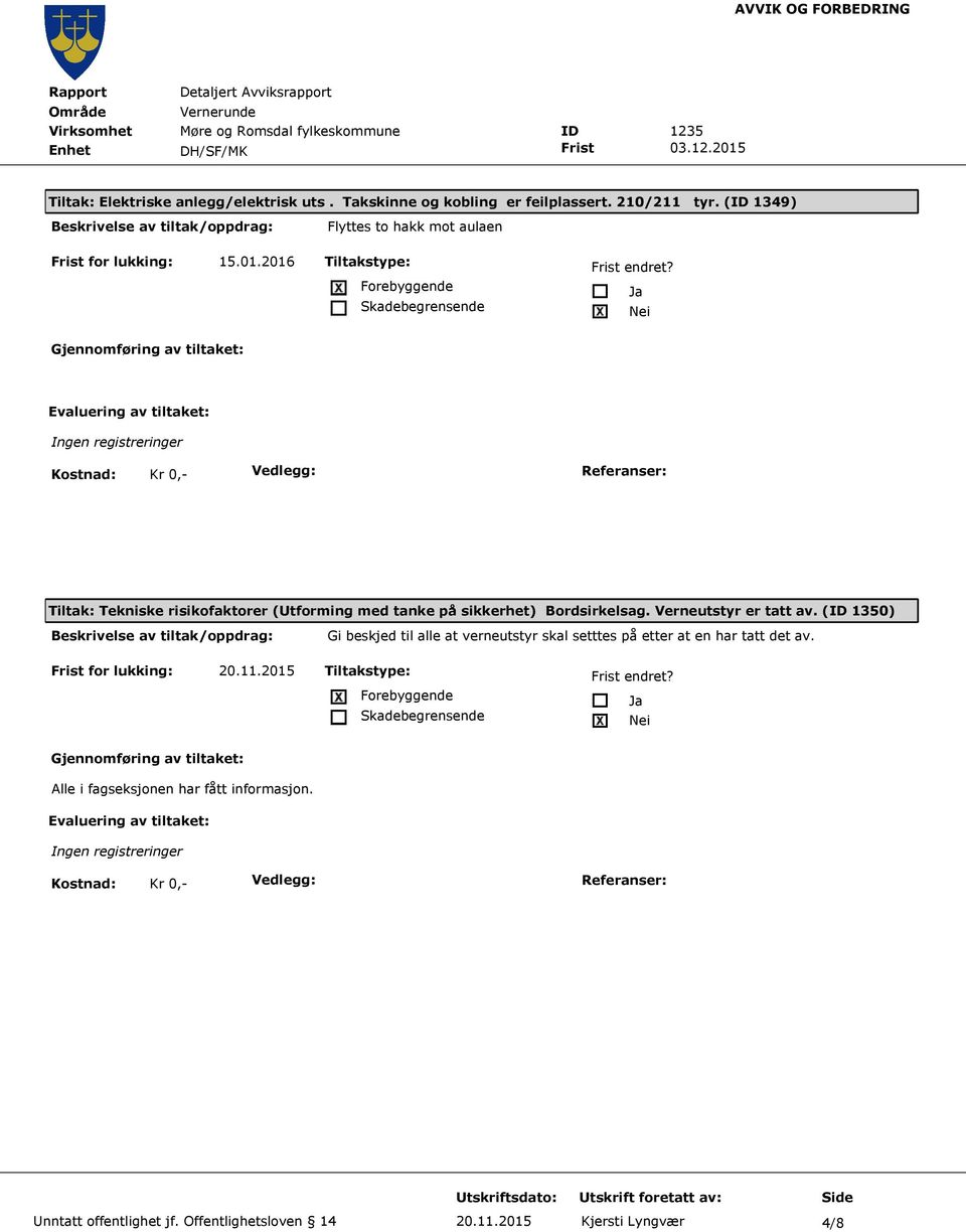 2016 Tiltakstype: Tiltak: Tekniske risikofaktorer (Utforming med tanke på sikkerhet) Bordsirkelsag. Verneutstyr er tatt av.