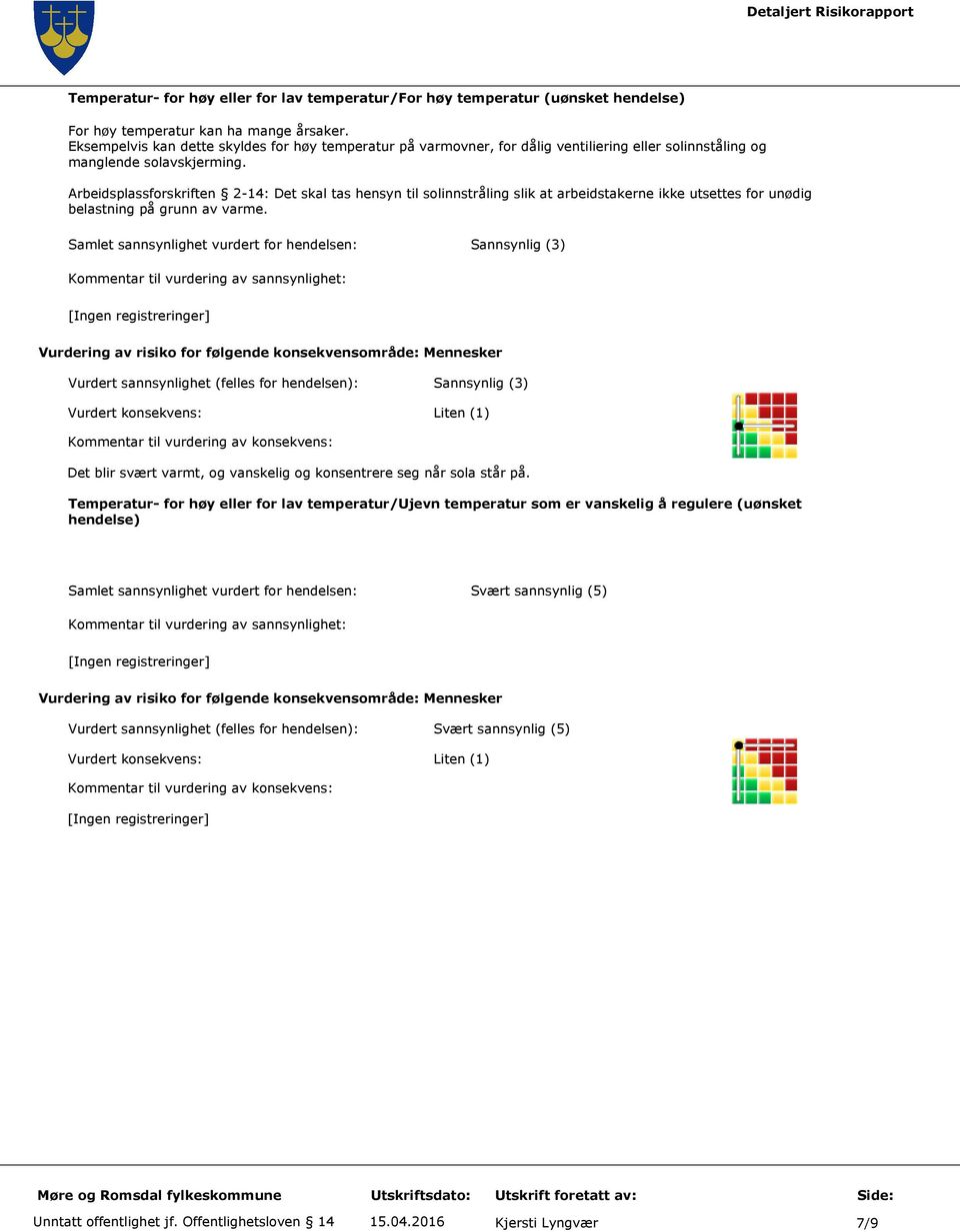 Arbeidsplassforskriften 2-14: Det skal tas hensyn til solinnstråling slik at arbeidstakerne ikke utsettes for unødig belastning på grunn av varme.