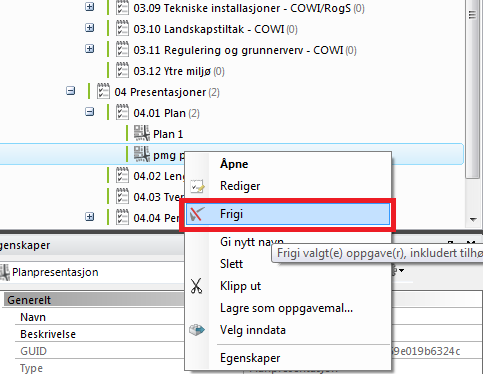 3. Husk å lagre ditt arbeidsdatasett før du går videre: Ved å holde pekeren over de nye oppgavene kan du se hvem som har reservert dem. Frigi 1.