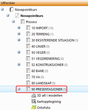 2. Stå på riktig sted i utforskeren slik som vist: Pek på menyen Vis og Lengdeprofil slik som vist: 3. Tast inn ønsket navn, f.eks.