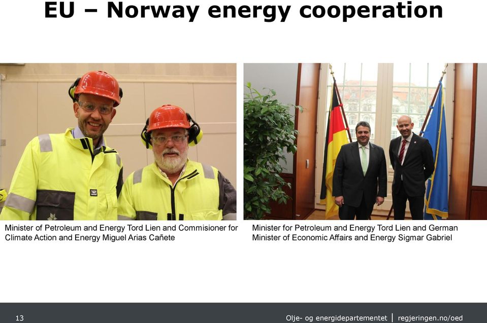 Arias Cañete Minister for Petroleum and Energy Tord Lien and