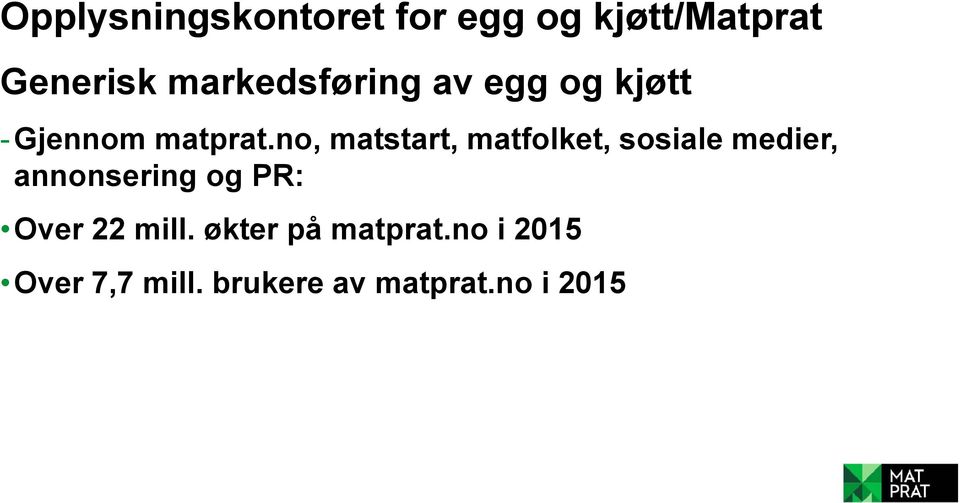 no, matstart, matfolket, sosiale medier, annonsering og PR: