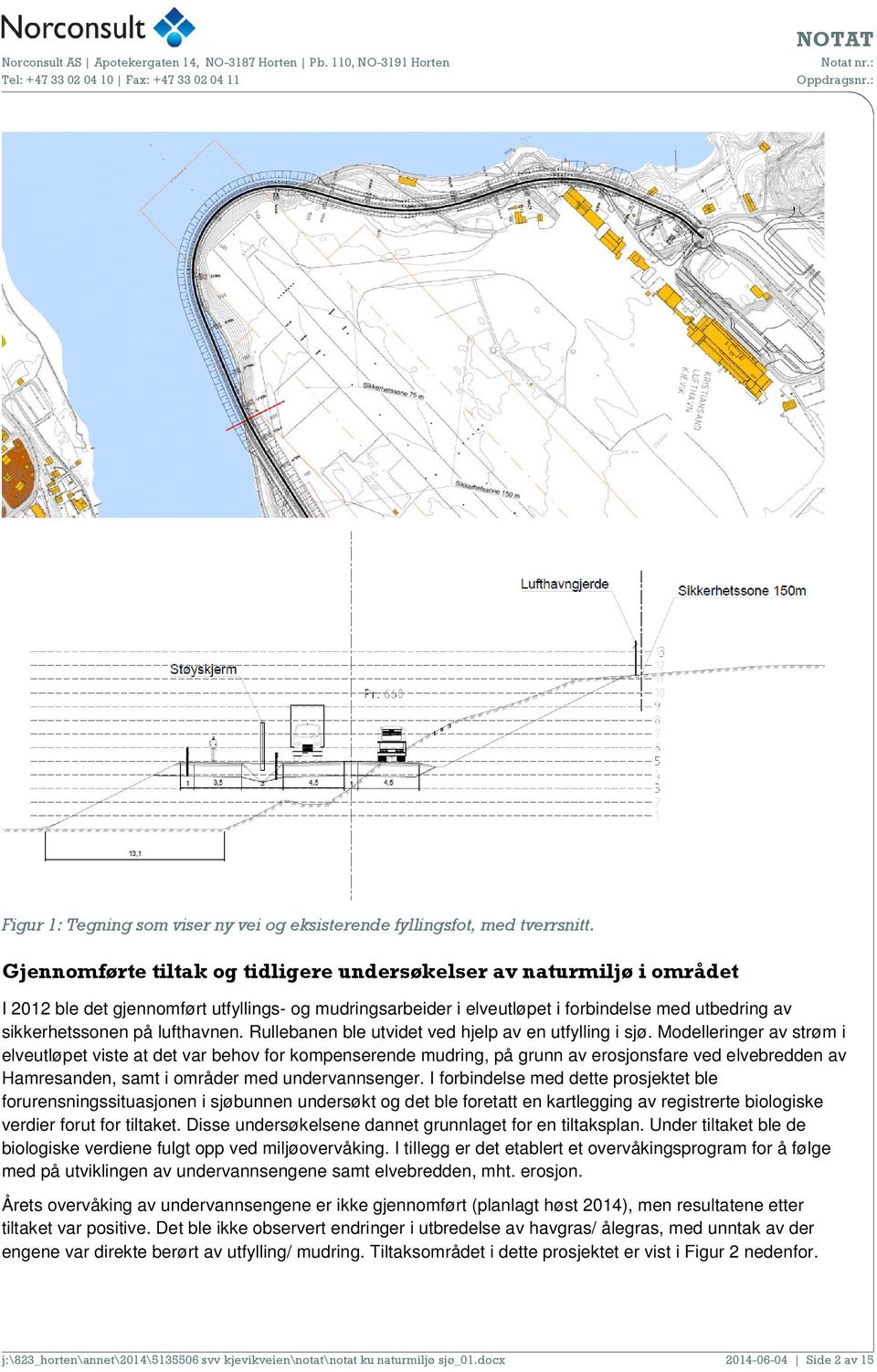 lufthavnen. Rullebanen ble utvidet ved hjelp av en utfylling i sjø.