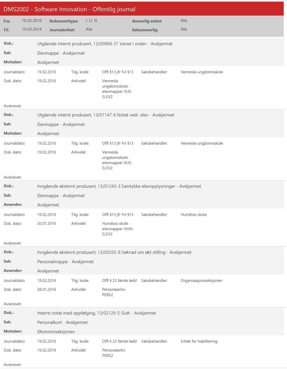 elev - Elevmappe - ungdomsskole elevmapper VS- Inngående eksternt produsert, 13/01243-3 Samtykke elevopplysninger - Elevmappe -