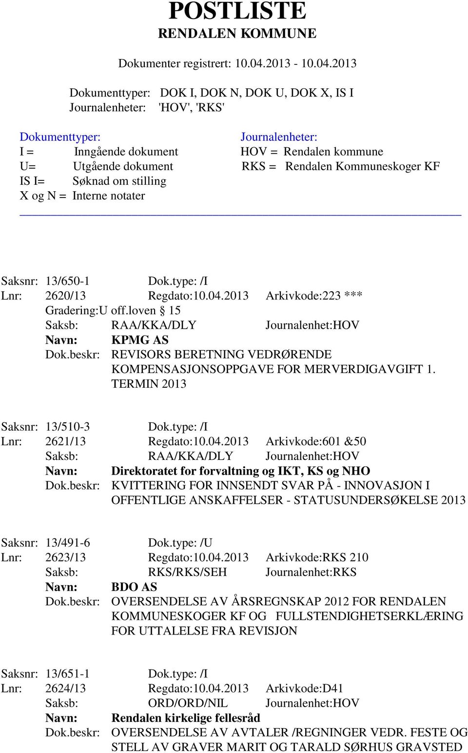 2013 Arkivkode:601 &50 Saksb: RAA/KKA/DLY Journalenhet:HOV Navn: Direktoratet for forvaltning og IKT, KS og NHO Dok.