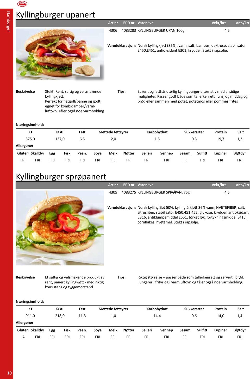 Tåler også noe varmholding Et rent og letthåndterlig kyllingburger-alternativ med allsidige muligheter.