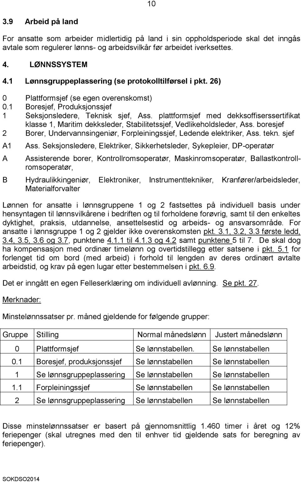 plattformsjef med dekksoffiserssertifikat klasse 1, Maritim dekksleder, Stabilitetssjef, Vedlikeholdsleder, Ass. boresjef 2 Borer, Undervannsingeniør, Forpleiningssjef, Ledende elektriker, Ass. tekn.