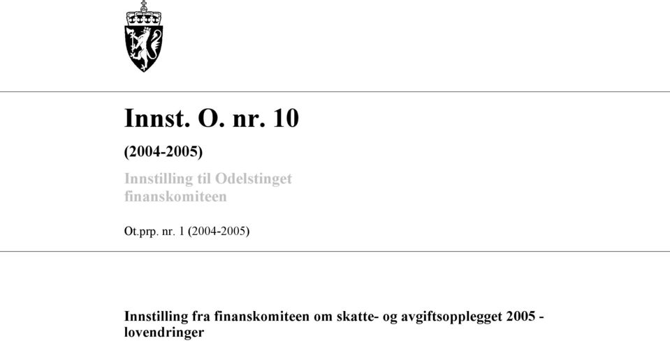 finanskomiteen Ot.prp. nr.