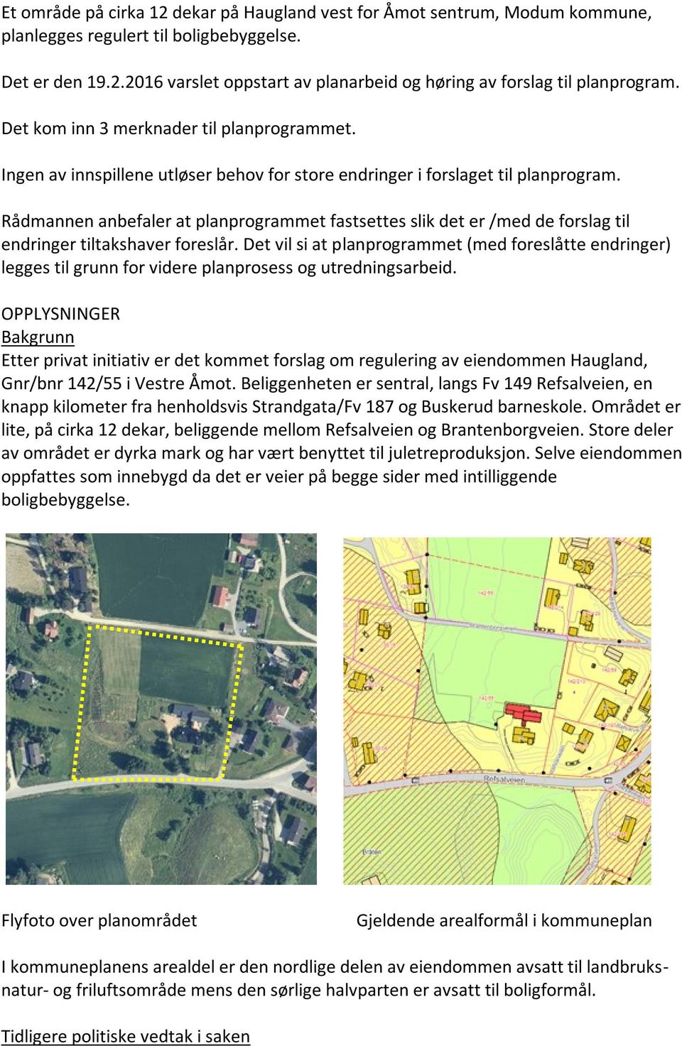 Rådmannen anbefaler at planprogrammet fastsettes slik det er /med de forslag til endringer tiltakshaver foreslår.