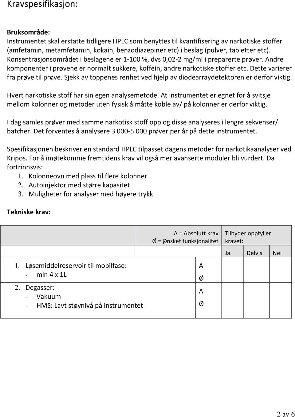 Dette varierer fra prøve til prøve. Sjekk av toppenes renhet ved hjelp av diodearraydetektoren er derfor viktig. Hvert narkotiske stoff har sin egen analysemetode.