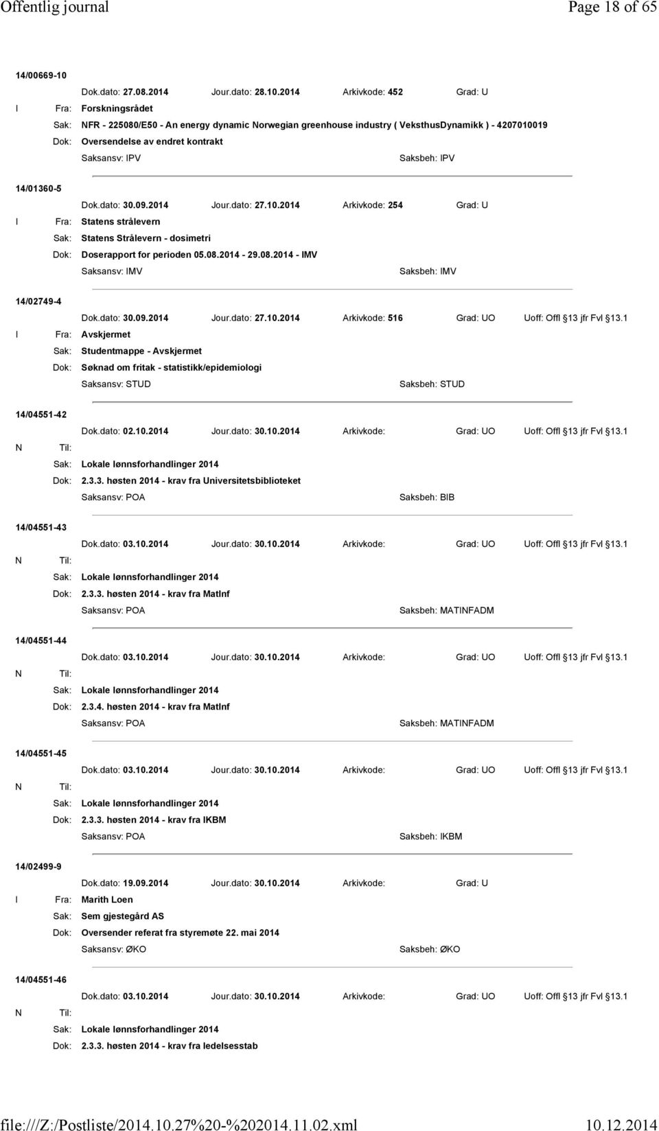 2014 Arkivkode: 452 Grad: U I Fra: Forskningsrådet Sak: NFR - 225080/E50 - An energy dynamic Norwegian greenhouse industry ( VeksthusDynamikk )- 4207010019 Dok: Oversendelse av endret kontrakt