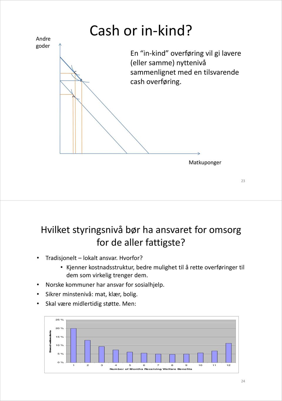 Kjenner kostnadsstruktur, bedre mulighet til å rette overføringer til dem som virkelig trenger dem. Norske kommuner har ansvar for sosialhjelp.