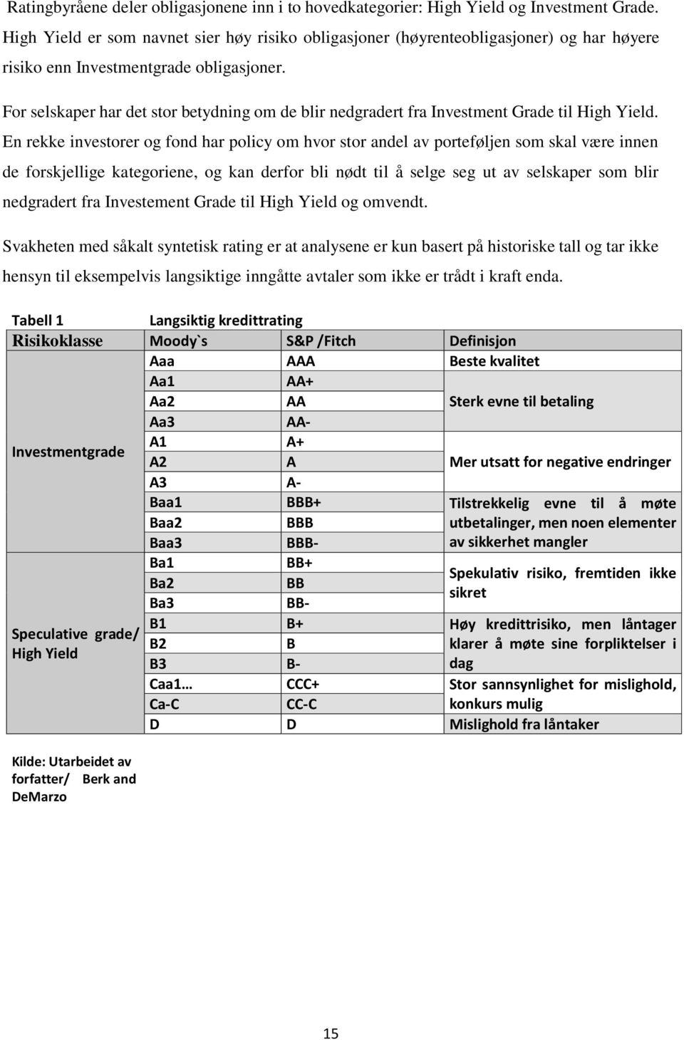 For selskaper har det stor betydning om de blir nedgradert fra Investment Grade til High Yield.