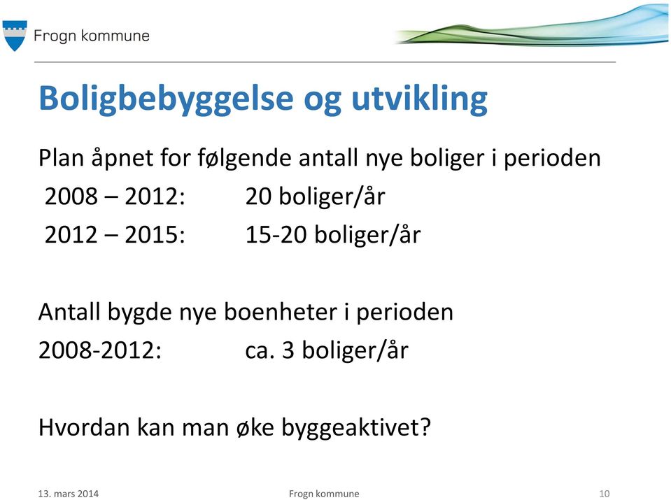 boliger/år Antall bygde nye boenheter i perioden 2008-2012: ca.