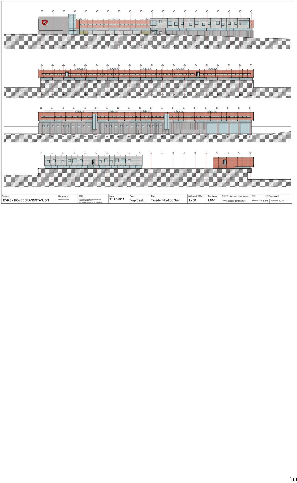 HOVEDBRANNSTASJON Byggherre ARK Sandnes kommune STEIN HALVORSEN sivilarkitekter MNAL Sagveien 21A 0459 Oslo tegnestue@sh- arkitekter.no Tel. 23 23 38 70 Dato: 04.07.