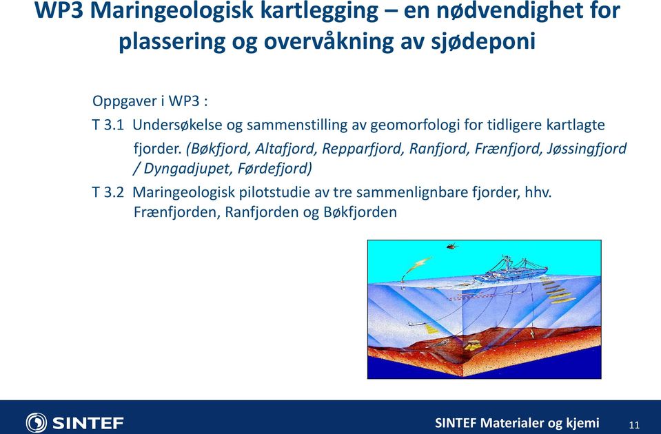 (Bøkfjord, Altafjord, Repparfjord, Ranfjord, Frænfjord, Jøssingfjord / Dyngadjupet, Førdefjord) T 3.