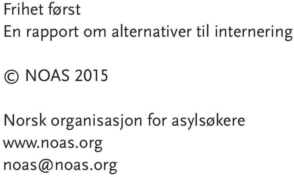 NOAS 2015 Norsk organisasjon