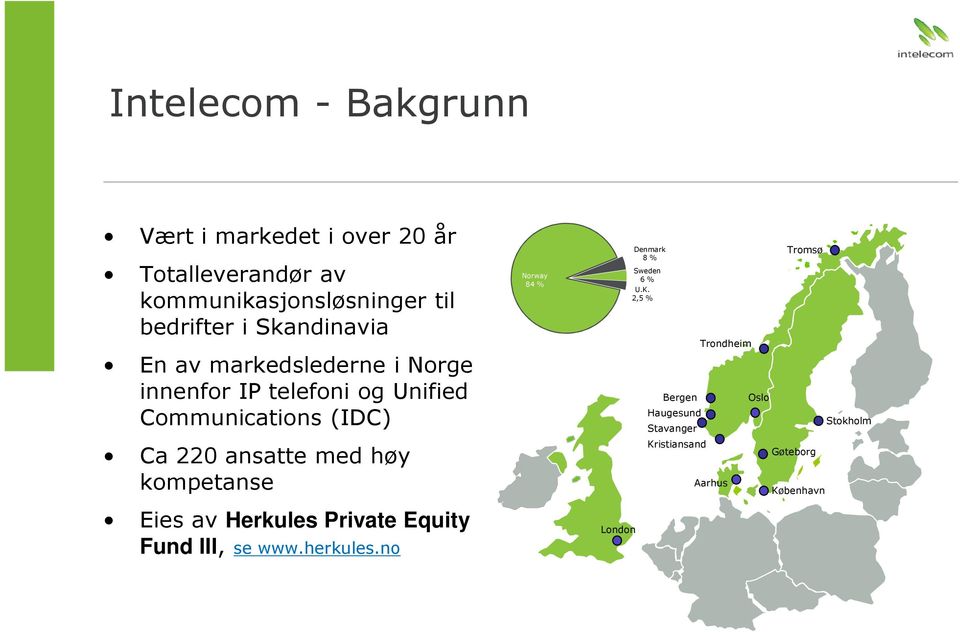 med høy kompetanse Eies av Herkules Private Equity Fund III, se www.herkules.