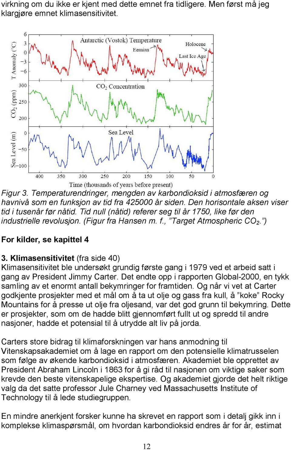 Tid null (nåtid) referer seg til år 1750, like før den industrielle revolusjon. (Figur fra Hansen m. f., Target Atmospheric CO 2. ) For kilder, se kapittel 4 3.