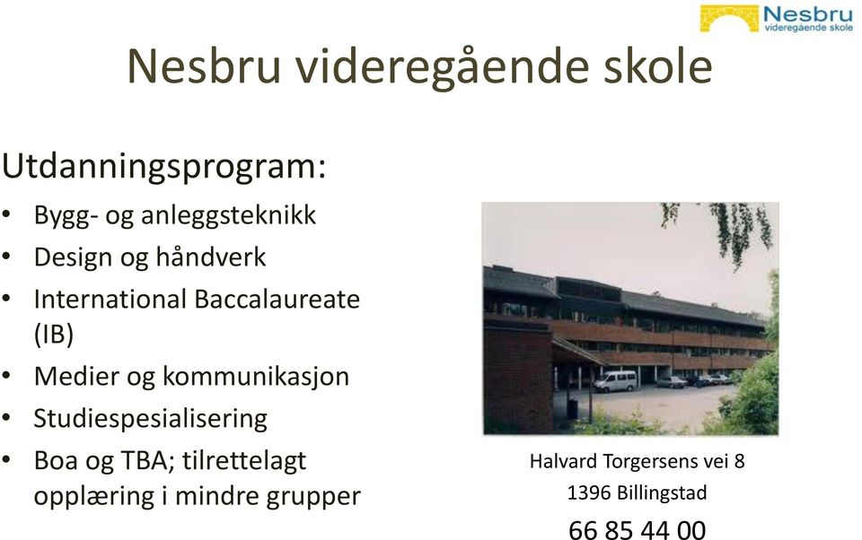 Medier og kommunikasjon Studiespesialisering Boa og TBA;