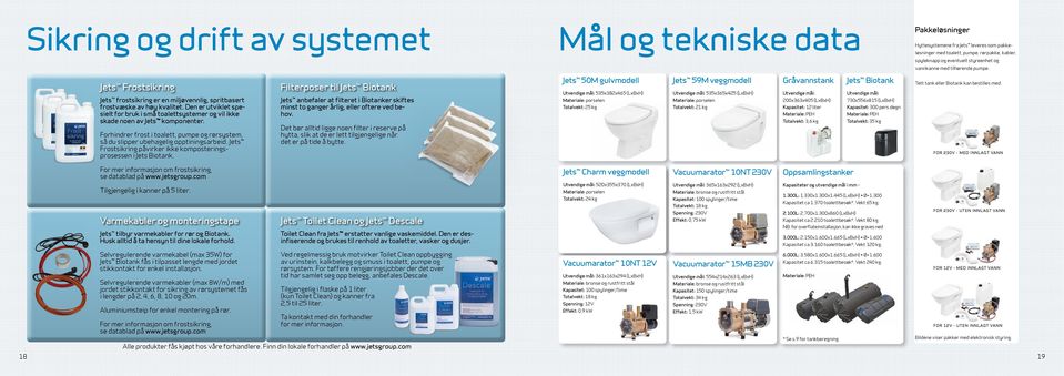 Den er utviklet spesielt for bruk i små toalettsystemer og vil ikke skade noen av Jets komponenter. Forhindrer frost i toalett, pumpe og rørsystem, så du slipper ubehagelig opptiningsarbeid.