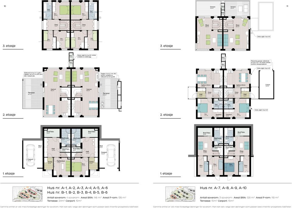 6,0 m² /Tekn 44,2 m² /Tekn /vask stue /Tekn 1,0 m² 1,0 m² /vask gård - felt BK 01 /vask /Tekn 44,2 m² er utgår for hus B-1 til B-6, erstattes av skillevegg /vask /Tekn /Tekn for A-2, A-4, B-2 og B-4,