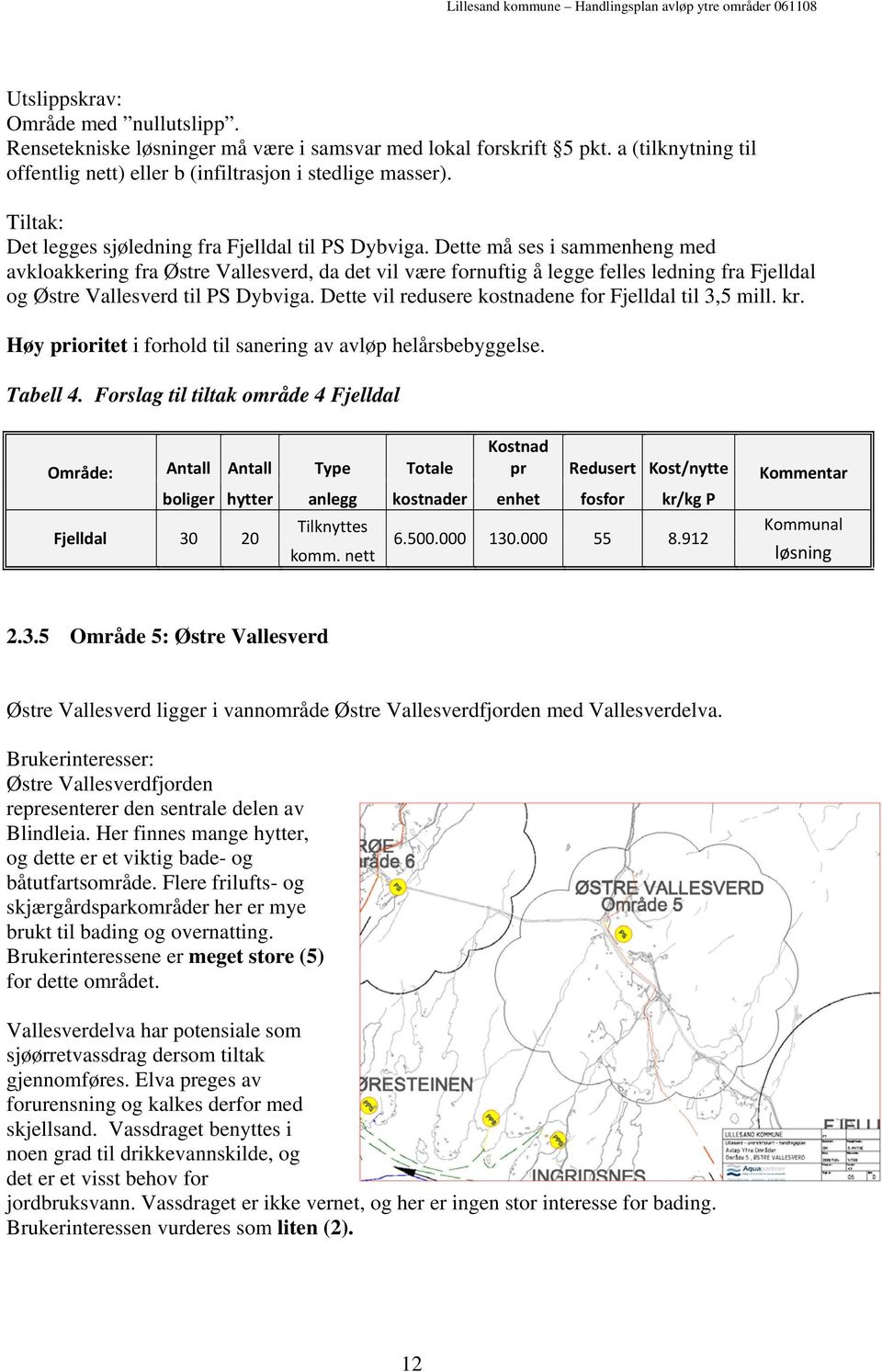 Dette må ses i sammenheng med avkloakkering fra Østre Vallesverd, da det vil være fornuftig å legge felles ledning fra Fjelldal og Østre Vallesverd til PS Dybviga.