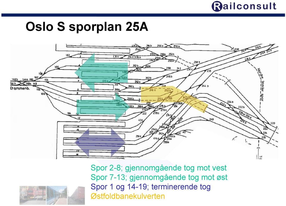 7-13; gjennomgående tog mot øst Spor