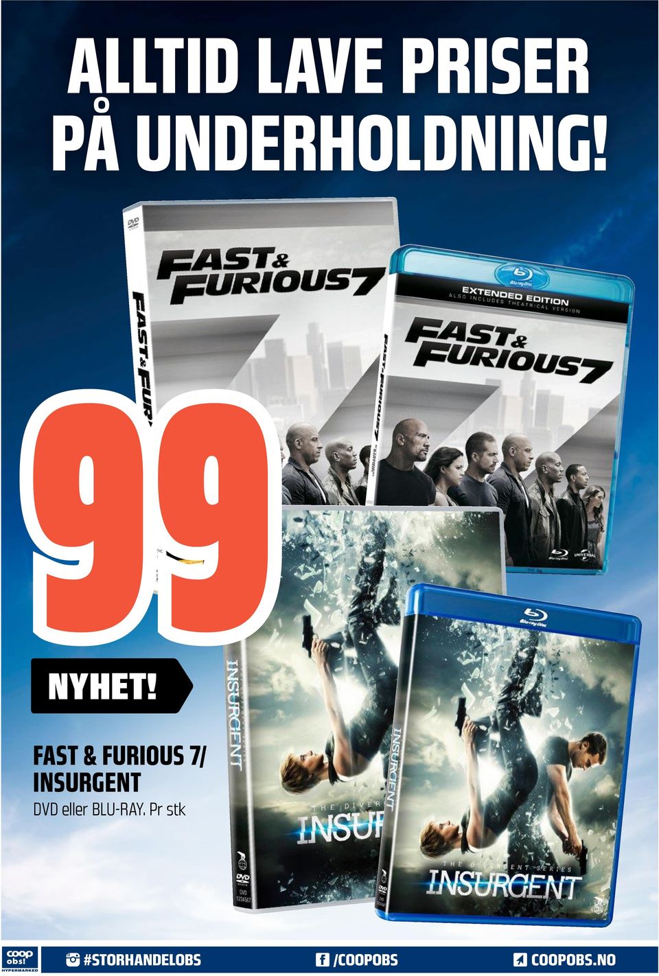 FAST & FURIOUS 7/ INSURGENT DVD