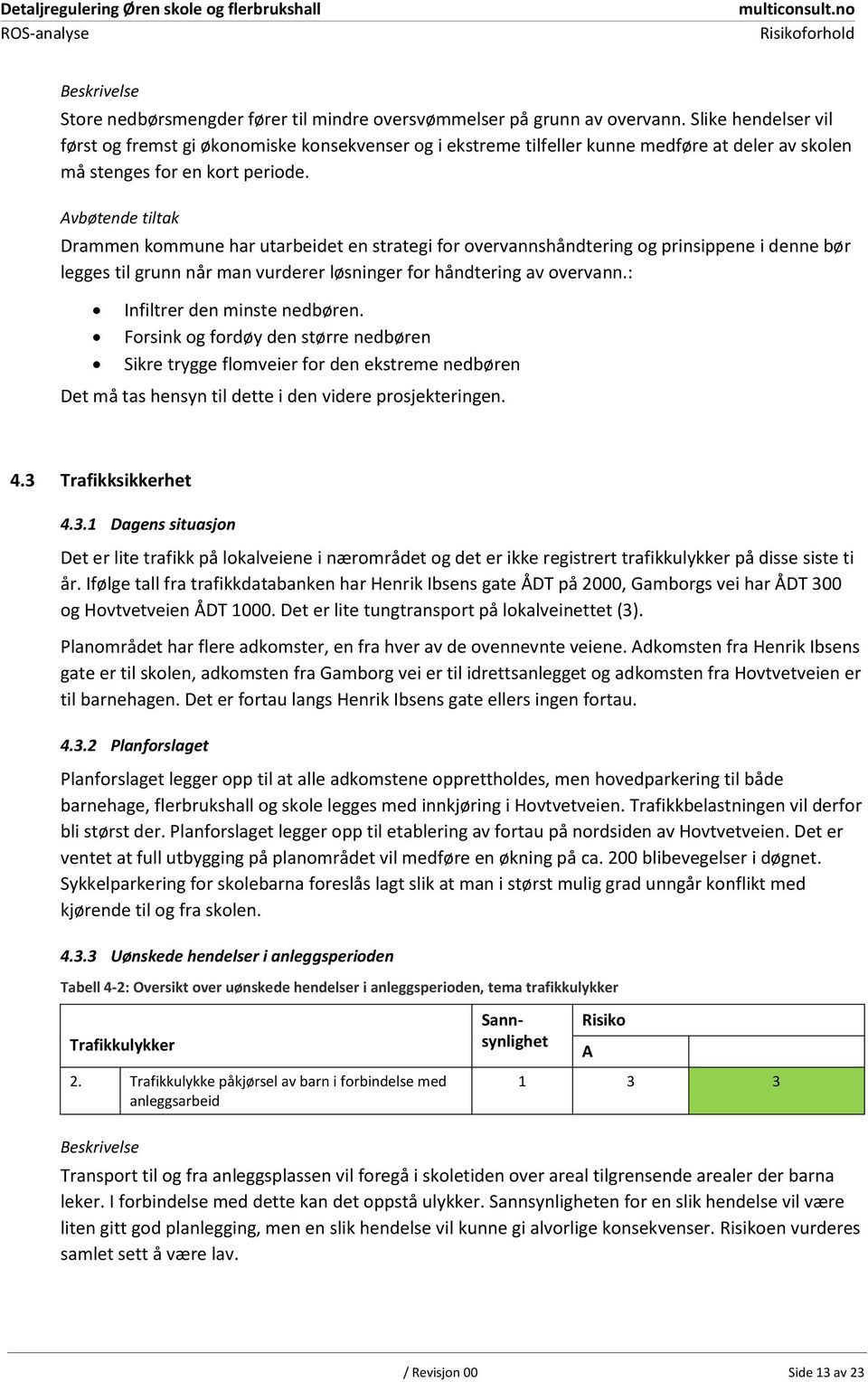 Avbøtende tiltak Drammen kommune har utarbeidet en strategi for overvannshåndtering og prinsippene i denne bør legges til grunn når man vurderer løsninger for håndtering av overvann.