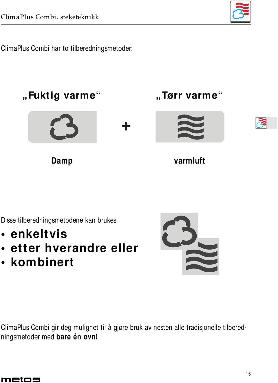 enkeltvis etter hverandre eller kombinert ClimaPlus Combi gir deg mulighet til