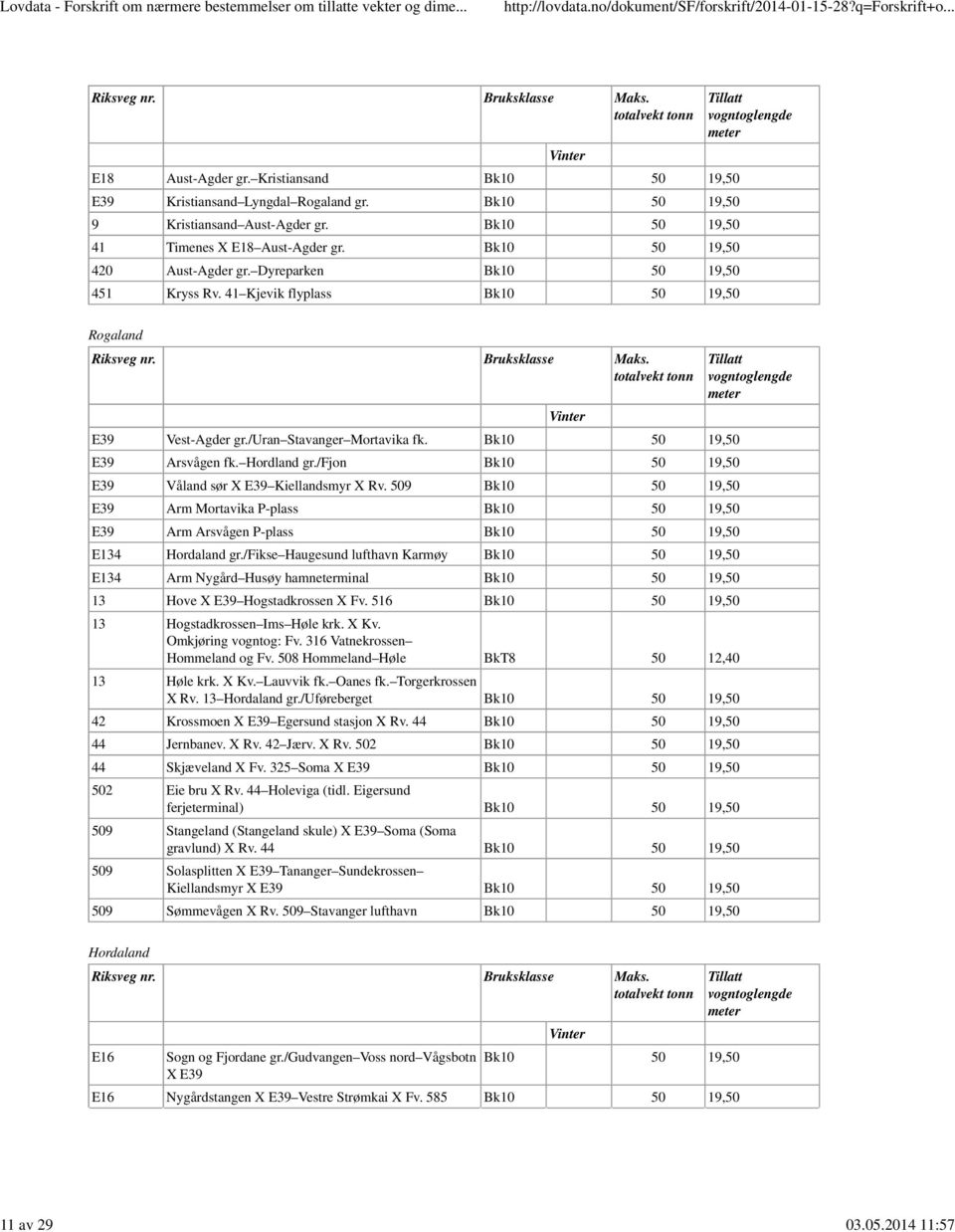 /fjon Bk0 50 9,50 E39 Våland sør X E39 Kiellandsmyr X Rv. 509 Bk0 50 9,50 E39 Arm Mortavika P-plass Bk0 50 9,50 E39 Arm Arsvågen P-plass Bk0 50 9,50 E34 Hordaland gr.