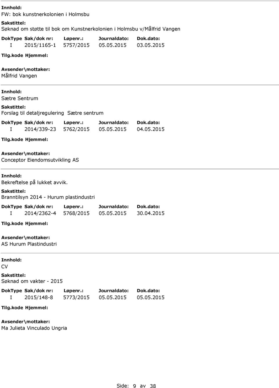 2015 Målfrid Vangen nnhold: Sætre Sentrum Forslag til detaljregulering Sætre sentrum 2014/339-23 5762/2015 Conceptor