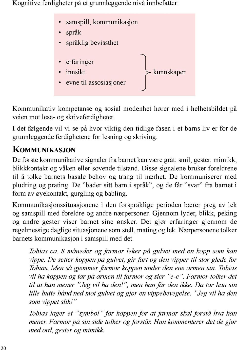 I det følgende vil vi se på hvor viktig den tidlige fasen i et barns liv er for de grunnleggende ferdighetene for lesning og skriving.