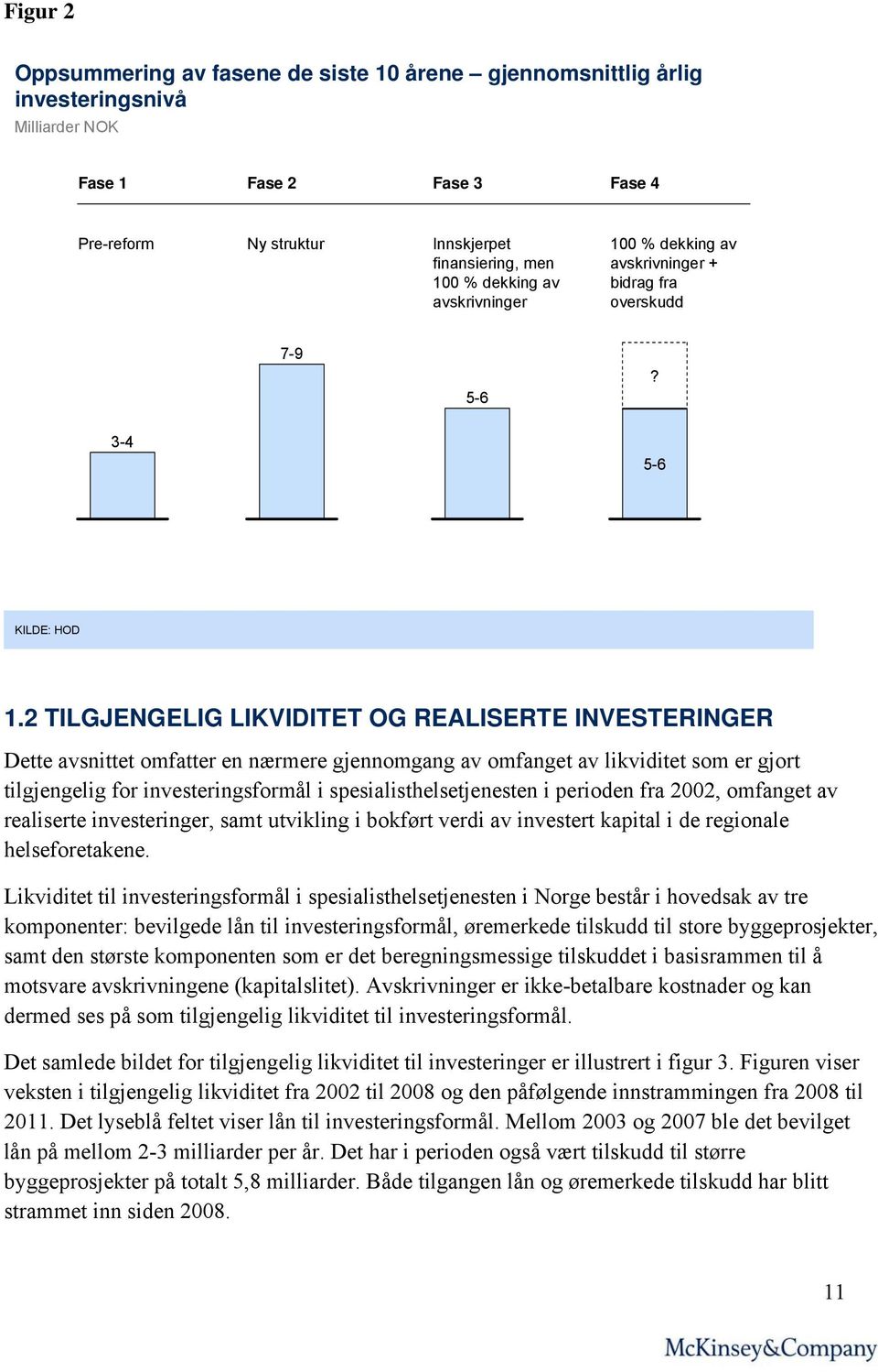 2 TILGJENGELIG LIKVIDITET OG REALISERTE INVESTERINGER Dette avsnittet omfatter en nærmere gjennomgang av omfanget av likviditet som er gjort tilgjengelig for investeringsformål i