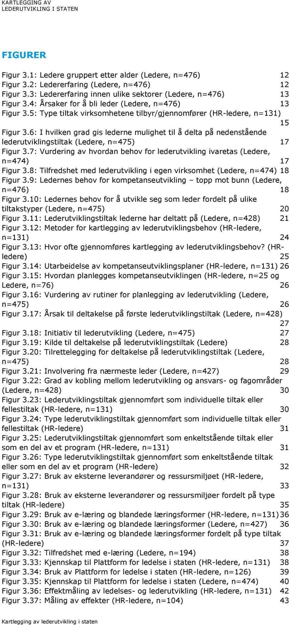 6: I hvilken grad gis lederne mulighet til å delta på nedenstående lederutviklingstiltak (Ledere, n=475) 17 Figur 3.