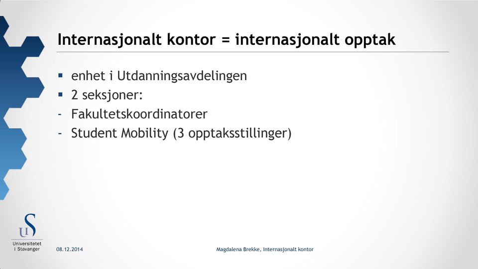 seksjoner: - Fakultetskoordinatorer -