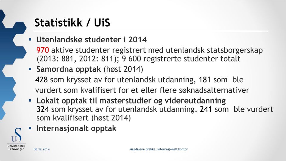 181 som ble vurdert som kvalifisert for et eller flere søknadsalternativer Lokalt opptak til masterstudier og