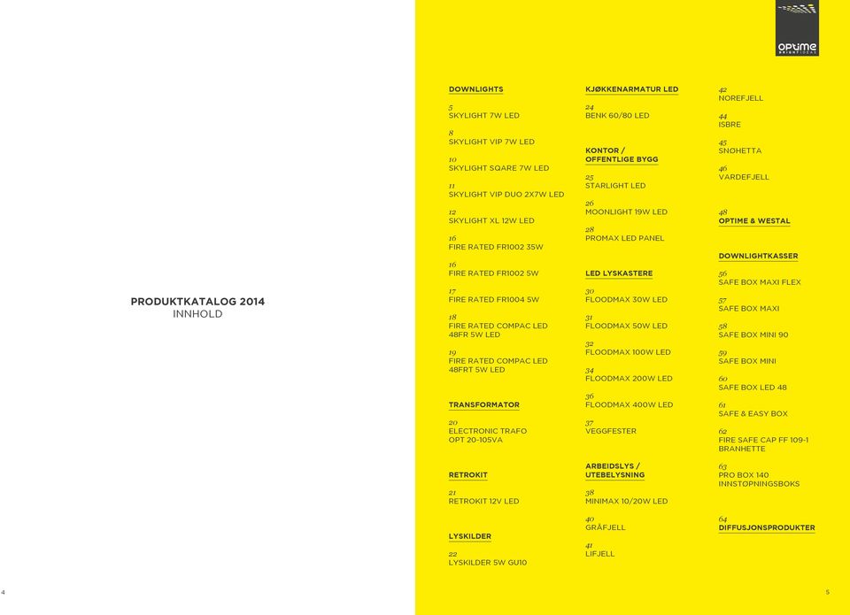 / OFFENTLIGE BYGG 25 STARLIGHT LED 26 MOONLIGHT 19W LED 28 PROMAX LED PANEL LED LYSKASTERE 30 FLOODMAX 30W LED 31 FLOODMAX 50W LED 32 FLOODMAX 100W LED 34 FLOODMAX 200W LED 36 FLOODMAX 400W LED 37