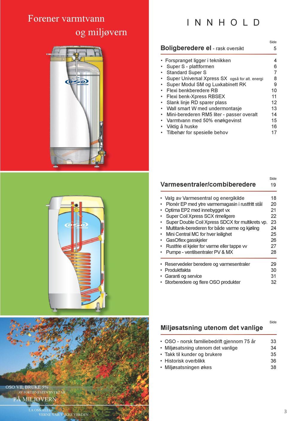 overalt 14 Varmtvann med 50% enøkgevinst 15 Viktig å huske 16 Tilbehør for spesielle behov 17 Side Varmesentraler/combiberedere 19 Valg av Varmesentral og energikilde 18 Pionér EP med ytre