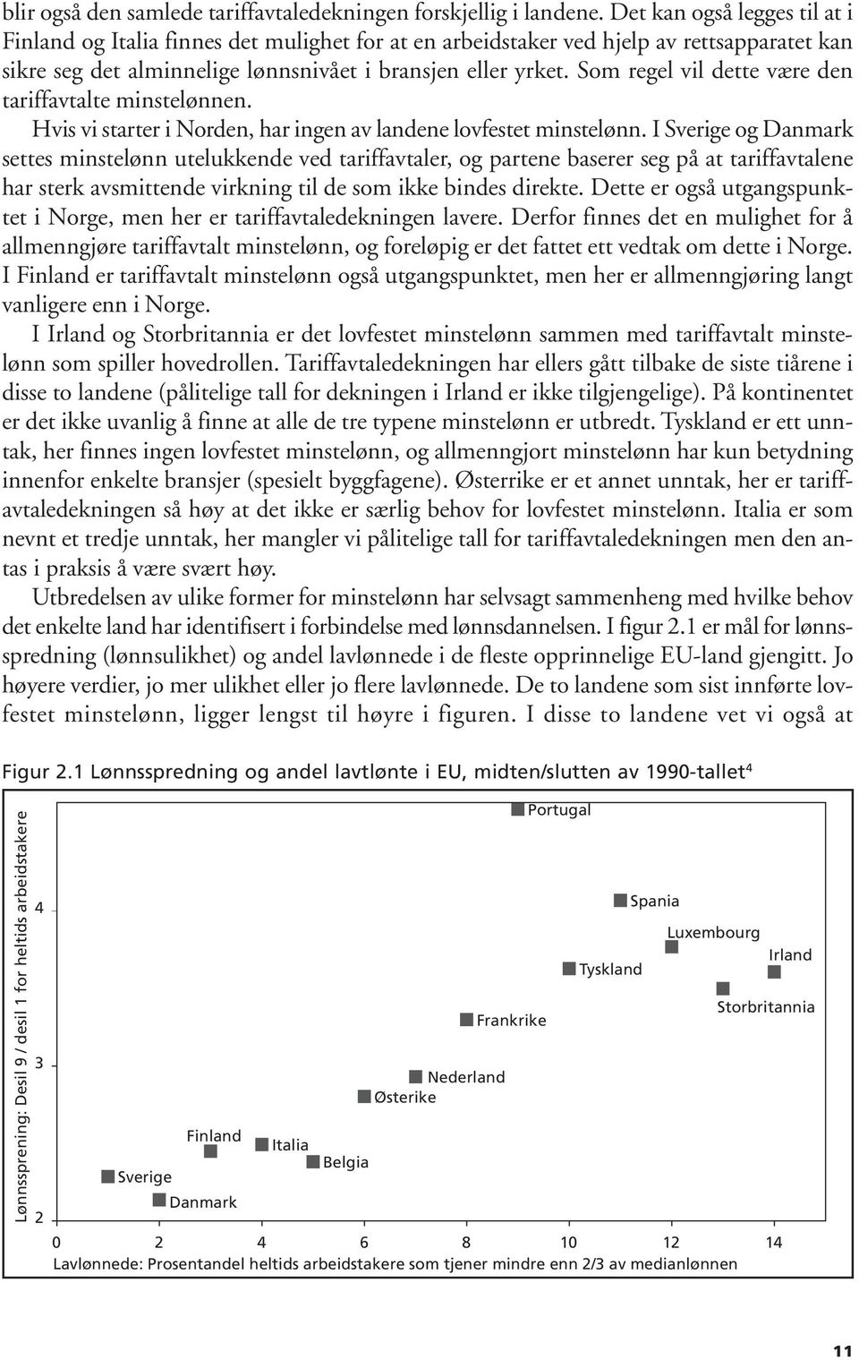 Som regel vil dette være den tariffavtalte minstelønnen. Hvis vi starter i Norden, har ingen av landene lovfestet minstelønn.