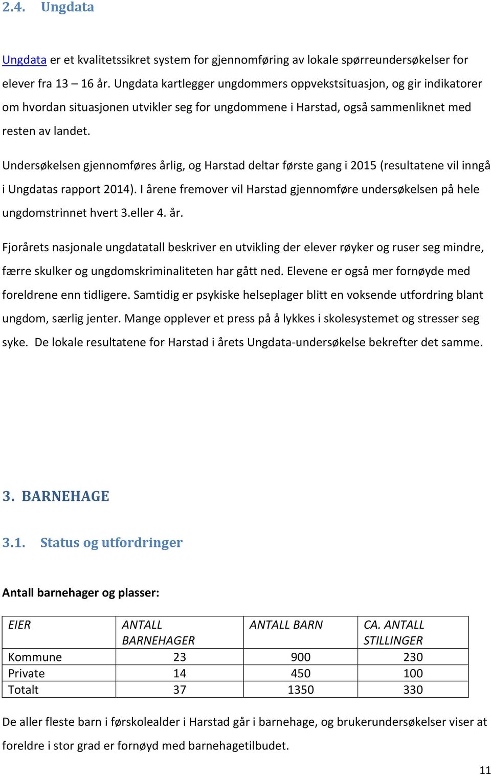 Undersøkelsen gjennomføres årlig, og Harstad deltar første gang i 2015 (resultatene vil inngå i Ungdatas rapport 2014).