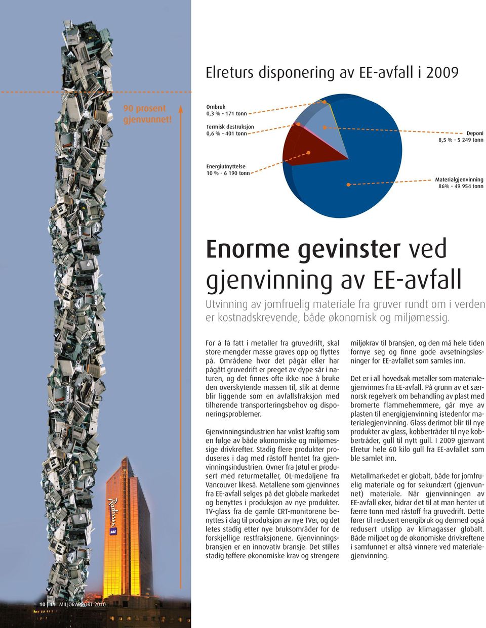 EE-avfall Utvinning av jomfruelig materiale fra gruver rundt om i verden er kostnadskrevende, både økonomisk og miljømessig.