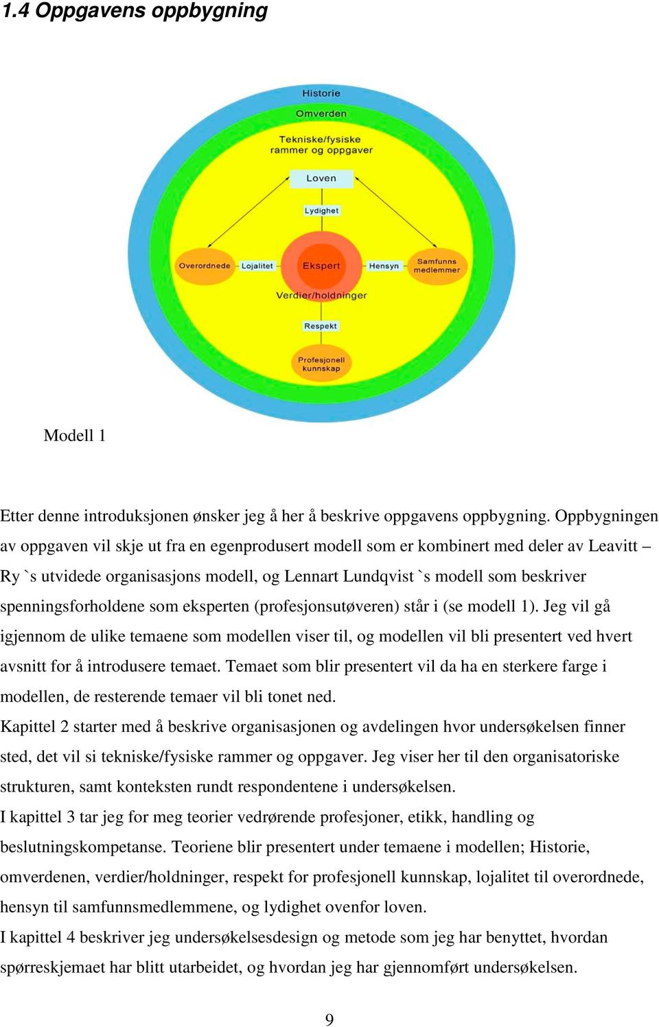 spenningsforholdene som eksperten (profesjonsutøveren) står i (se modell 1).