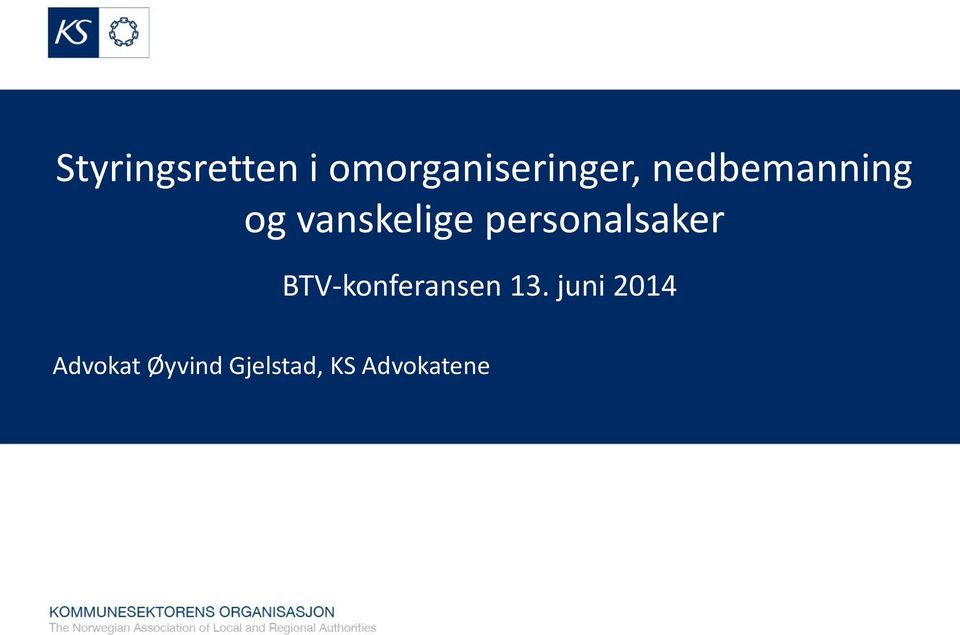 personalsaker BTV-konferansen 13.