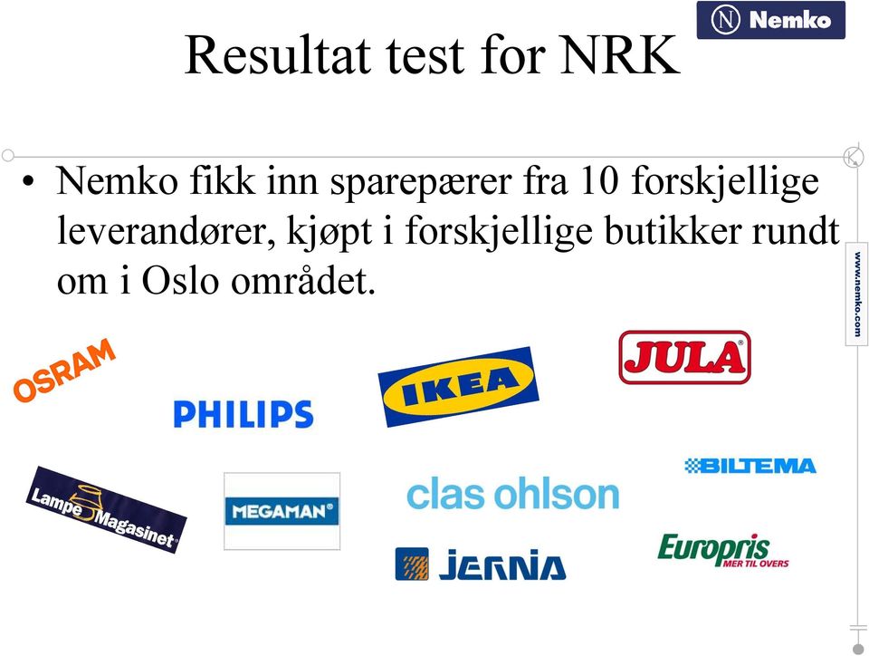 forskjellige leverandører, kjøpt